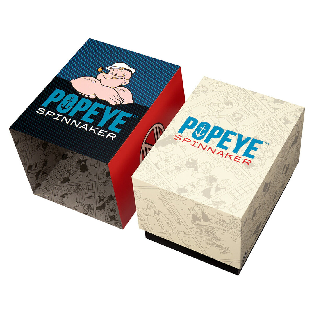 スピニカー チャレンジャー ポパイ コラボレーション 限定モデル アンカーアームズ SP-5163-03 メンズ メカニカル 自動巻 蓄光 ブラック 樹脂バンド