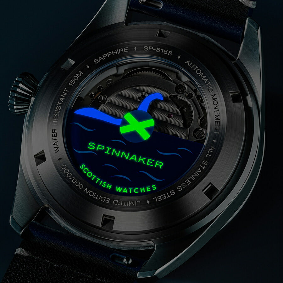 スピニカー FLEUSS フルース スコティッシュウォッチイズ コラボレーション 限定モデル 2025 ネッシー SP-5168-01 メンズ 機械式 自動巻き 革ベルト ブルー