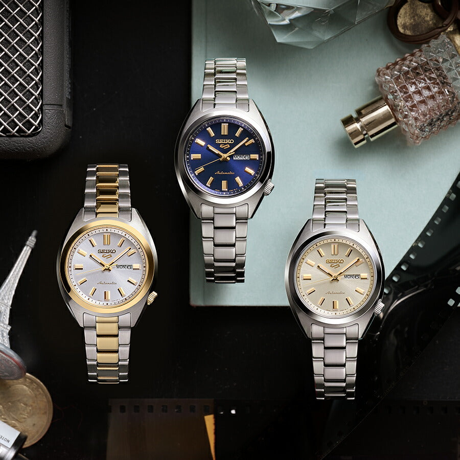 セイコー 5スポーツ SNXSシリーズ スモールサイズ へびたまケース SRRA012 レディース 自動巻 ホワイトゴールドダイヤル 日本製