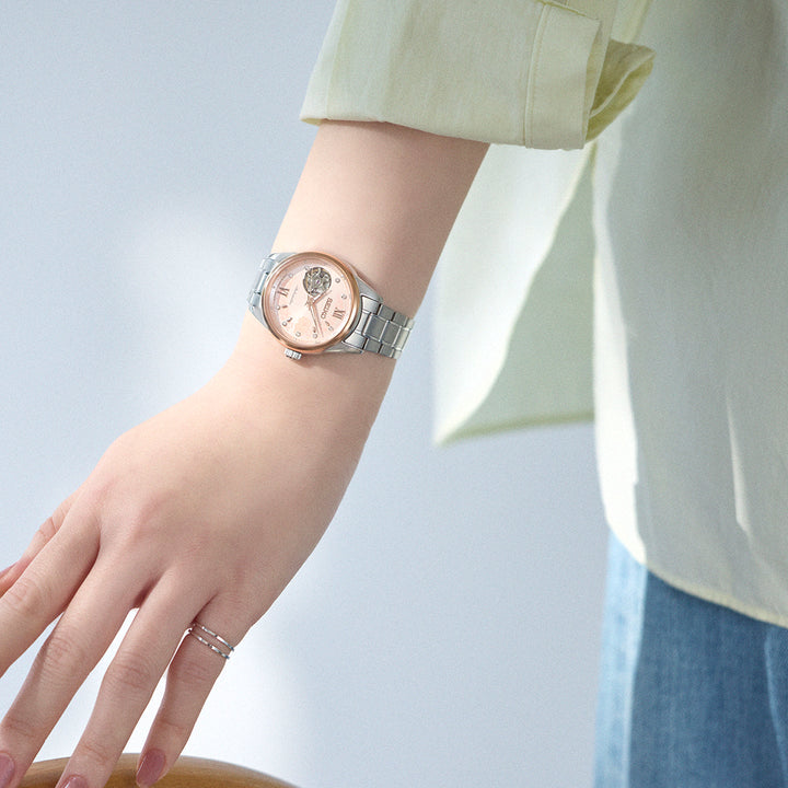 セイコー セレクション 2026 SAKURA Blooming 限定モデル 逆さ桜 SSDE024 レディース メカニカル 機械式 オープンハート ピンクダイヤル