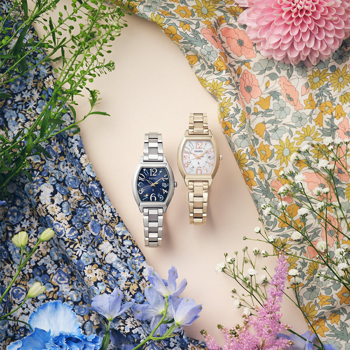 セイコー ルキア リバティー ファブリック 限定モデル チャイブ SSQW103 レディース ソーラー電波 トノー チタン