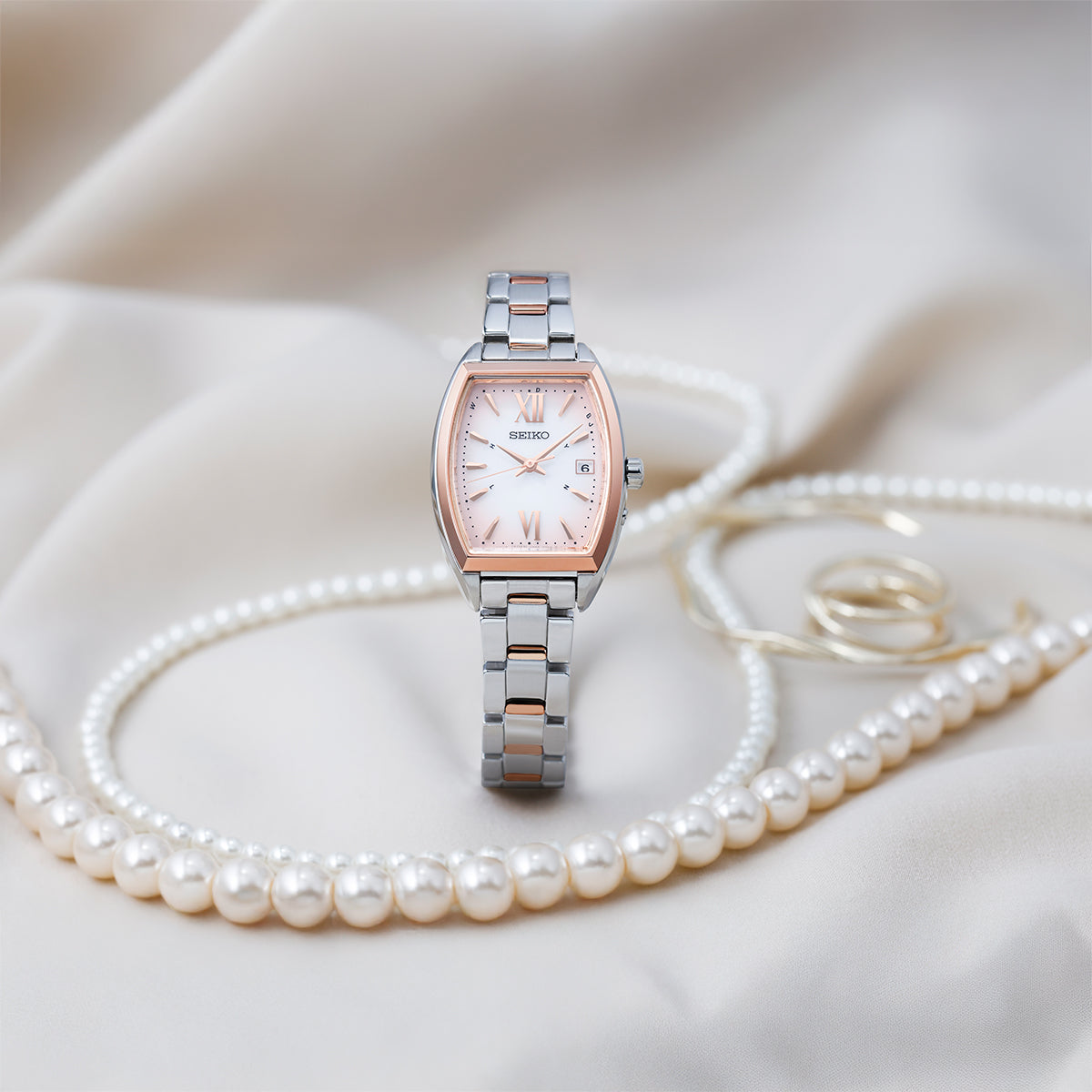 SEIKO ソーラー 手巻き スクエア ゴムベルト 腕時計 レディース 1216 セイコー セレクション Sシリーズ レディース ソーラー電波 SWFH126