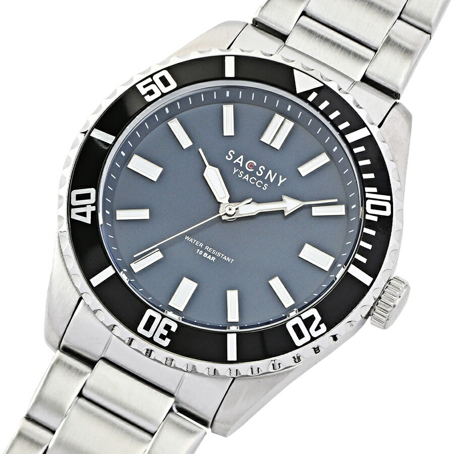 155★l Gear Big SALE メタルギ~大セール＋おまけ付き サクスニーイザック 3針 ダイバーデザイン SY15215-BL メンズ クオーツ