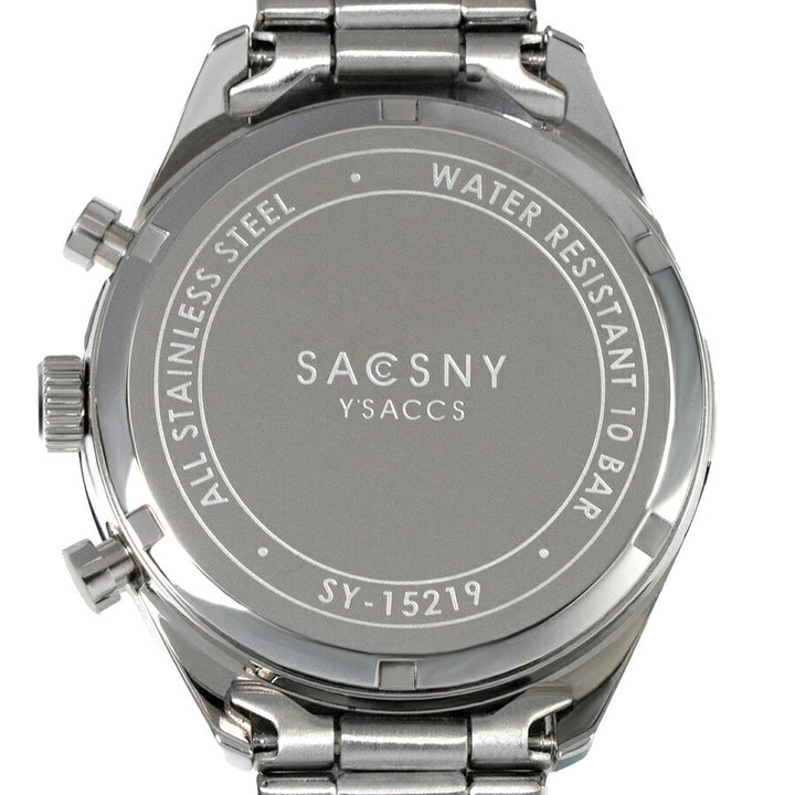 サクスニーイザック クオーツ クロノグラフ SY15219-BL1 メンズ 電池式 ブルーダイヤル メタルバンド