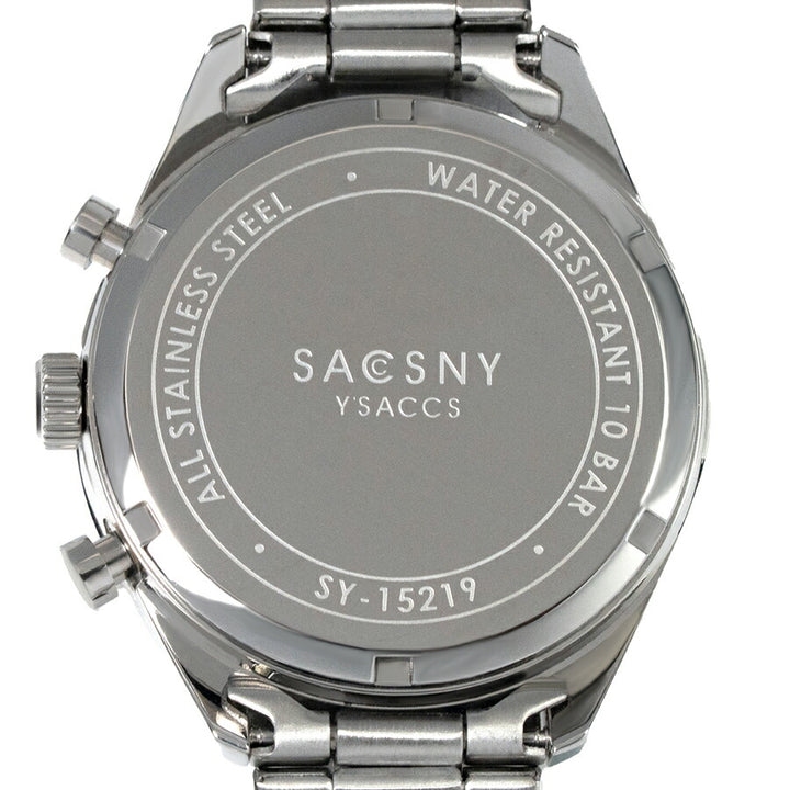 サクスニーイザック クオーツ クロノグラフ SY15219-GR メンズ 電池式 グリーンダイヤル メタルバンド