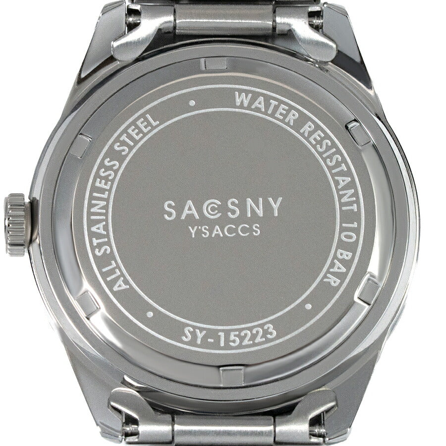 サクスニーイザック 3針 ダイバーデザイン SY15223-BL メンズ クオーツ 電池式 ブルーダイヤル メタルバンド