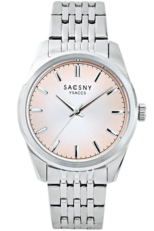 サクスニーイザック 3針 SY15225-BGPK メンズ クオーツ 電池式 ベージュピンクダイヤル メタルバンド