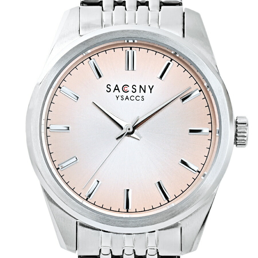 サクスニーイザック 3針 SY15225-BGPK メンズ クオーツ 電池式 ベージュピンクダイヤル メタルバンド