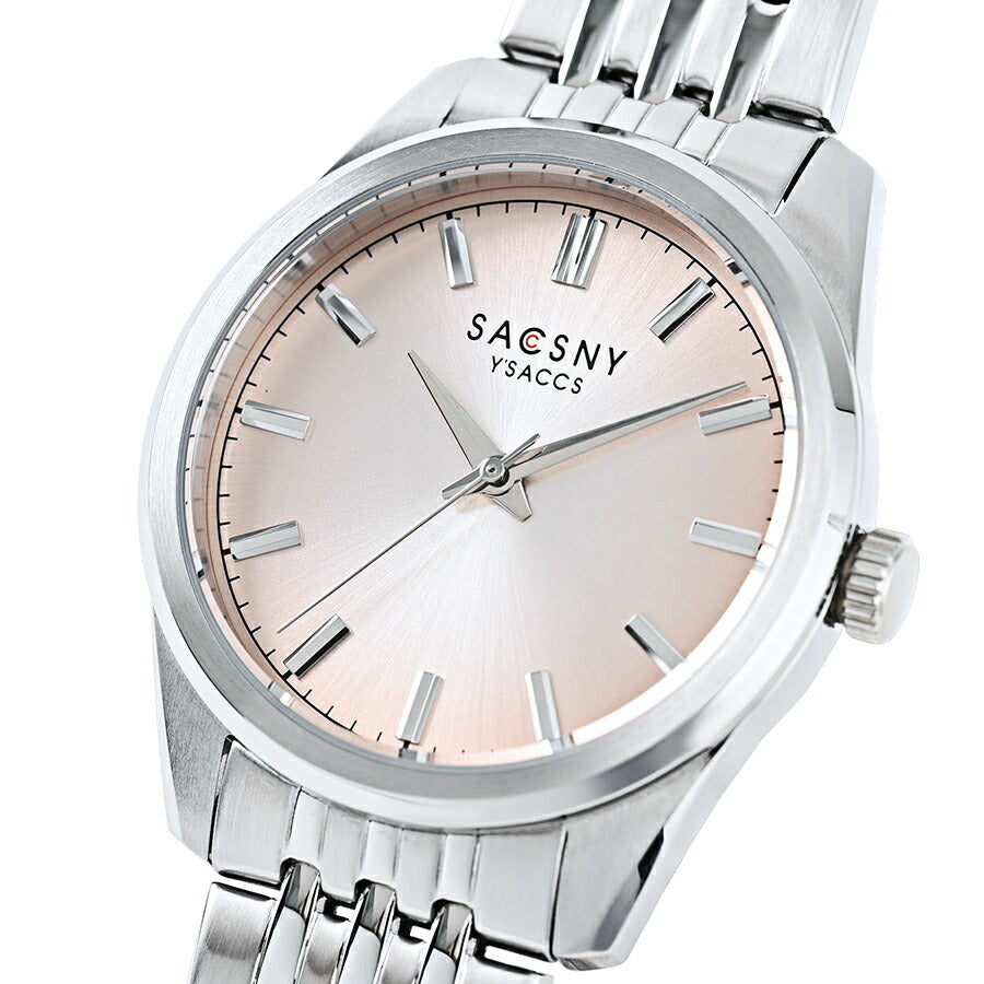 サクスニーイザック 3針 SY15225-BGPK メンズ クオーツ 電池式 ベージュピンクダイヤル メタルバンド