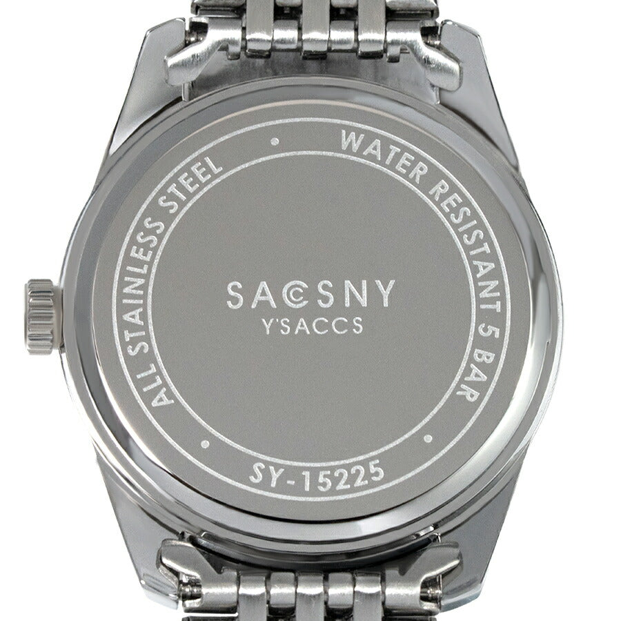 サクスニーイザック 3針 SY15225-BGPK メンズ クオーツ 電池式 ベージュピンクダイヤル メタルバンド