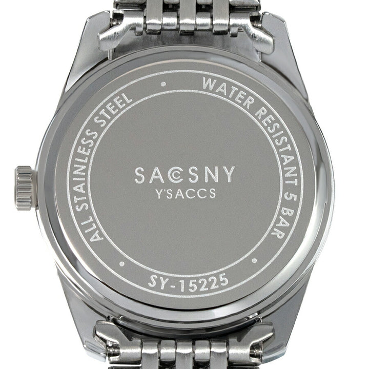 サクスニーイザック 3針 SY15225-BGPK メンズ クオーツ 電池式 ベージュピンクダイヤル メタルバンド