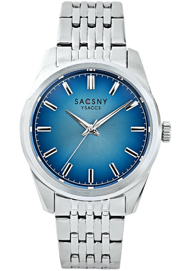 サクスニーイザック 3針 SY15225-BL メンズ クオーツ 電池式 ブルーダイヤル メタルバンド