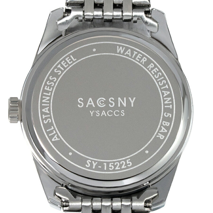 サクスニーイザック 3針 SY15225-BL メンズ クオーツ 電池式 ブルーダイヤル メタルバンド