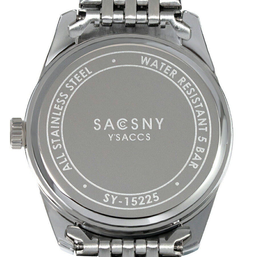 サクスニーイザック 3針 SY15225-GR メンズ クオーツ 電池式 グリーンダイヤル メタルバンド