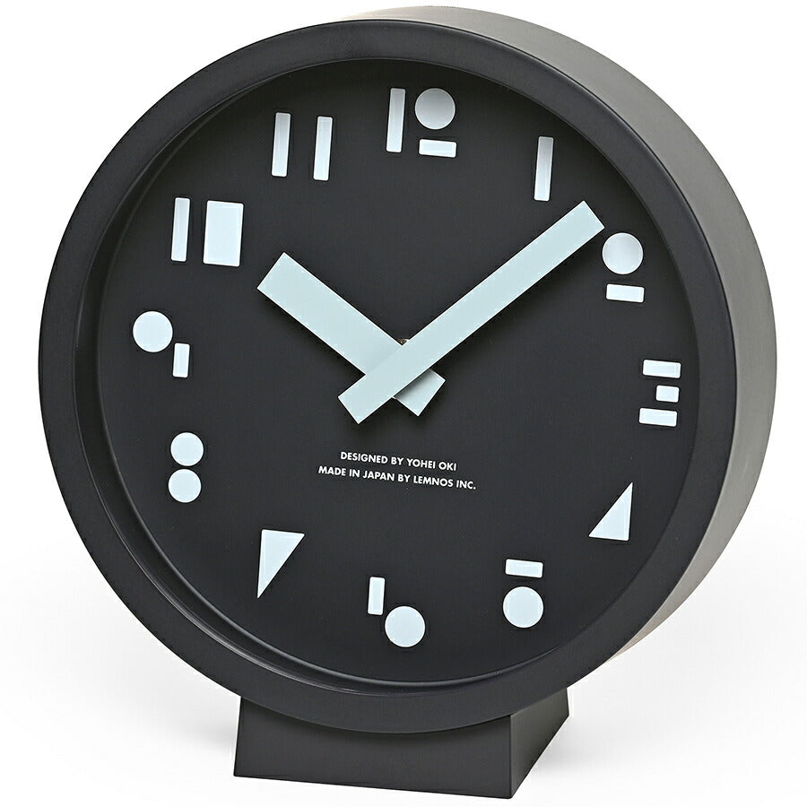 タカタレムノス 置き時計 カーサ M,S,S. エムエスエス 丸 三角 四角 クオーツ 電池式 ブラック 大木 陽平 SYO25-10BK