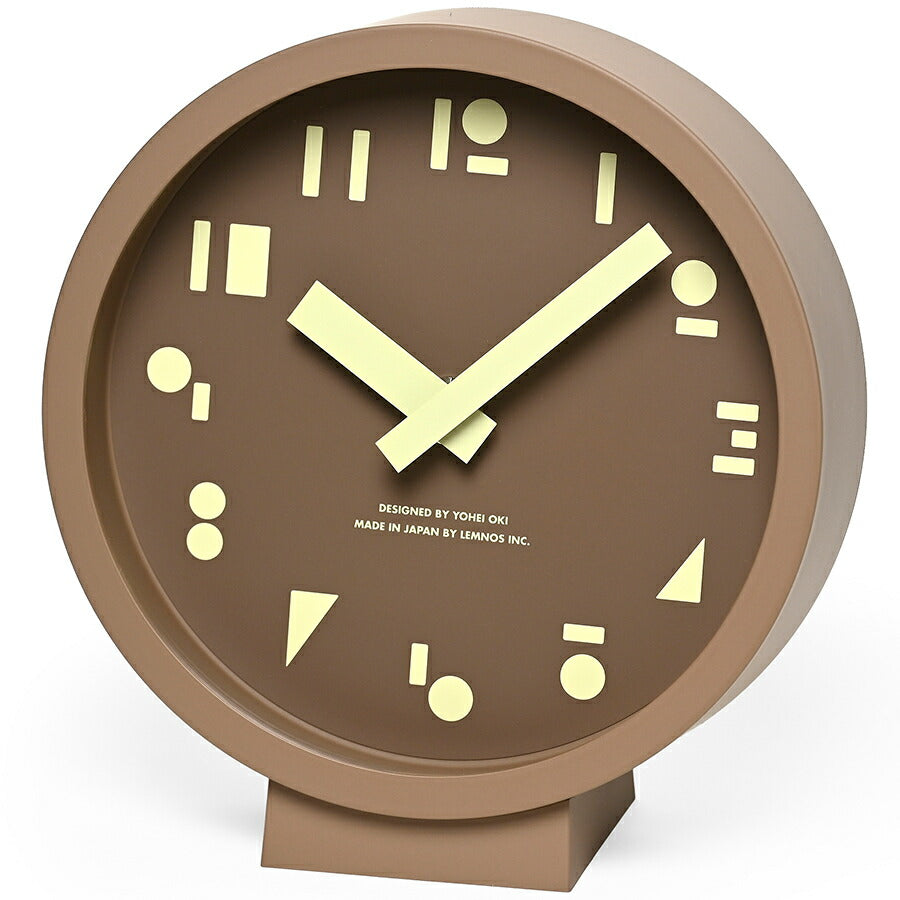 タカタレムノス 置き時計 カーサ M,S,S. エムエスエス 丸 三角 四角 クオーツ 電池式 ブラウン 大木 陽平 SYO25-10BW