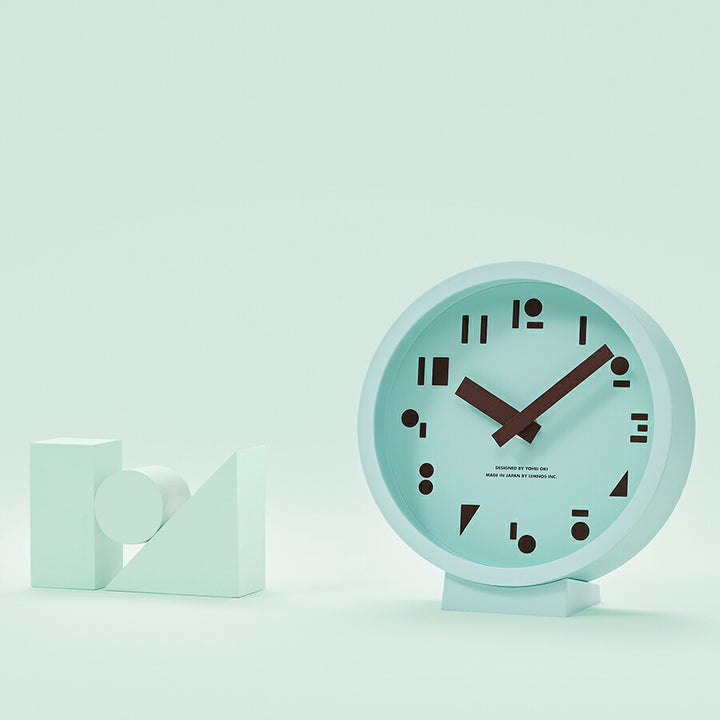 タカタレムノス 置き時計 カーサ M,S,S. エムエスエス 丸 三角 四角 クオーツ 電池式 ミントグリーン 大木 陽平 SYO25-10MGN