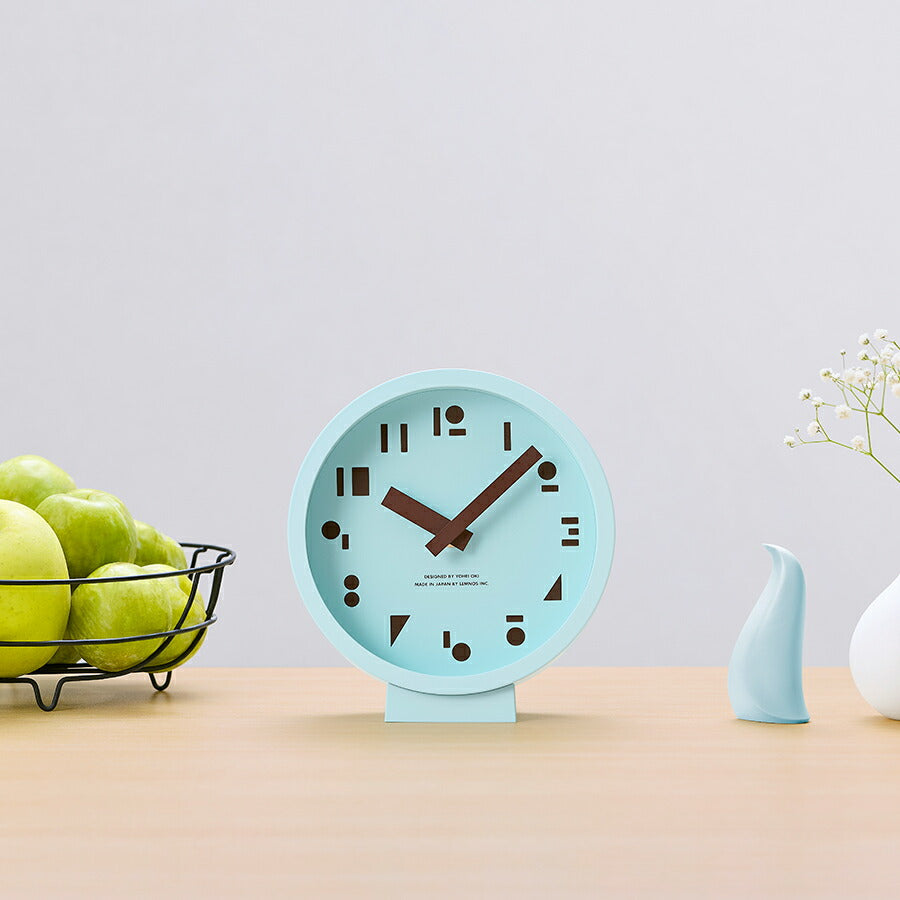 タカタレムノス 置き時計 カーサ M,S,S. エムエスエス 丸 三角 四角 クオーツ 電池式 ミントグリーン 大木 陽平 SYO25-10MGN