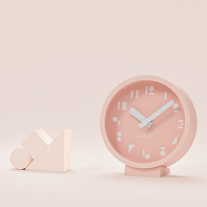 タカタレムノス 置き時計 カーサ M,S,S. エムエスエス 丸 三角 四角 クオーツ 電池式 ピンク 大木 陽平 SYO25-10PK