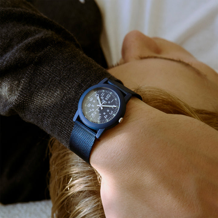 《11月14日発売》タイメックス キャンパー 34mm 復刻モデル チビミリ ブルー T2N257 メンズ レディース クオーツ 電池式 ナイロンバンド