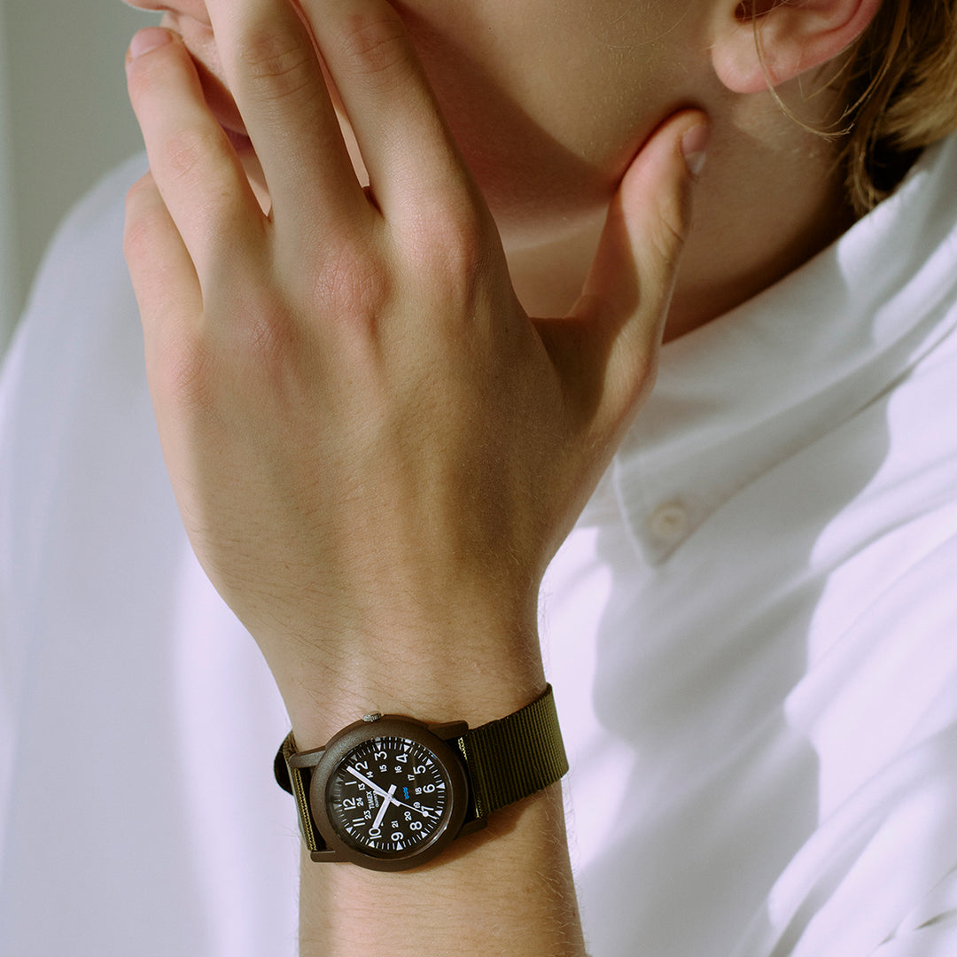 タイメックス キャンパー 34mm 復刻モデル チビミリ オリーブグリーン T41711 メンズ レディース クオーツ 電池式 ナイロンバンド