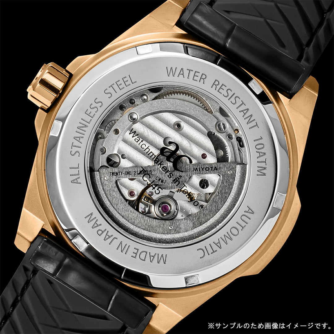 エンジェルクローバー タイムクラフト 日本製モデル TCJ45PBK-BK メンズ 機械式 自動巻き スケルトン 革ベルト ブラック