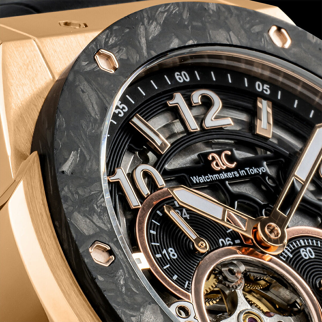 エンジェルクローバー タイムクラフト 日本製モデル TCJ45PBK-BK メンズ 機械式 自動巻き スケルトン 革ベルト ブラック