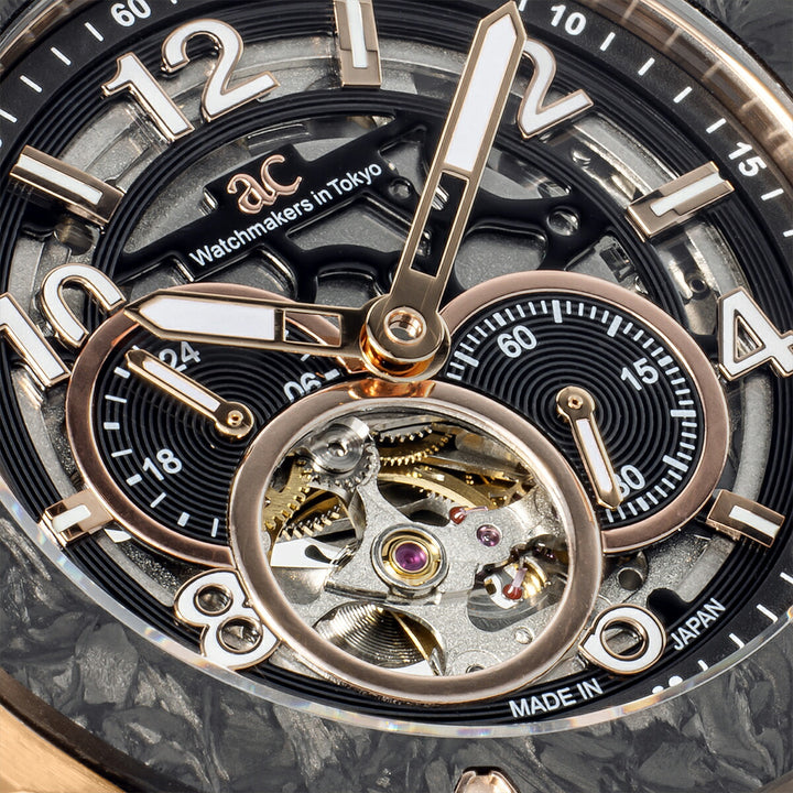 エンジェルクローバー タイムクラフト 日本製モデル TCJ45PBK-BK メンズ 機械式 自動巻き スケルトン 革ベルト ブラック