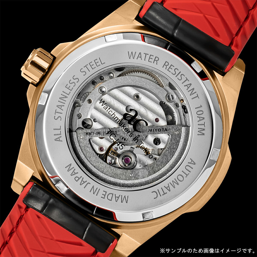 エンジェルクローバー タイムクラフト 日本製モデル TCJ45PRE-RE メンズ 機械式 自動巻き スケルトン 革ベルト レッド