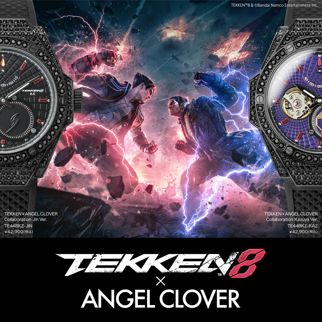 エンジェルクローバー TEKKEN 8 鉄拳8 コラボレーション 限定モデル 風間 仁 TE44BKZ-JIN メンズ 腕時計 機械式 自動巻き オープンハート ブラック