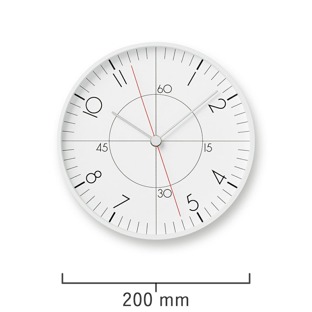 タカタレムノス 掛け時計 デザインオブジェクト アースウォールクロック クオーツ 電池式 ホワイト スイープセコンド 五十嵐 威暢 TIL25-07