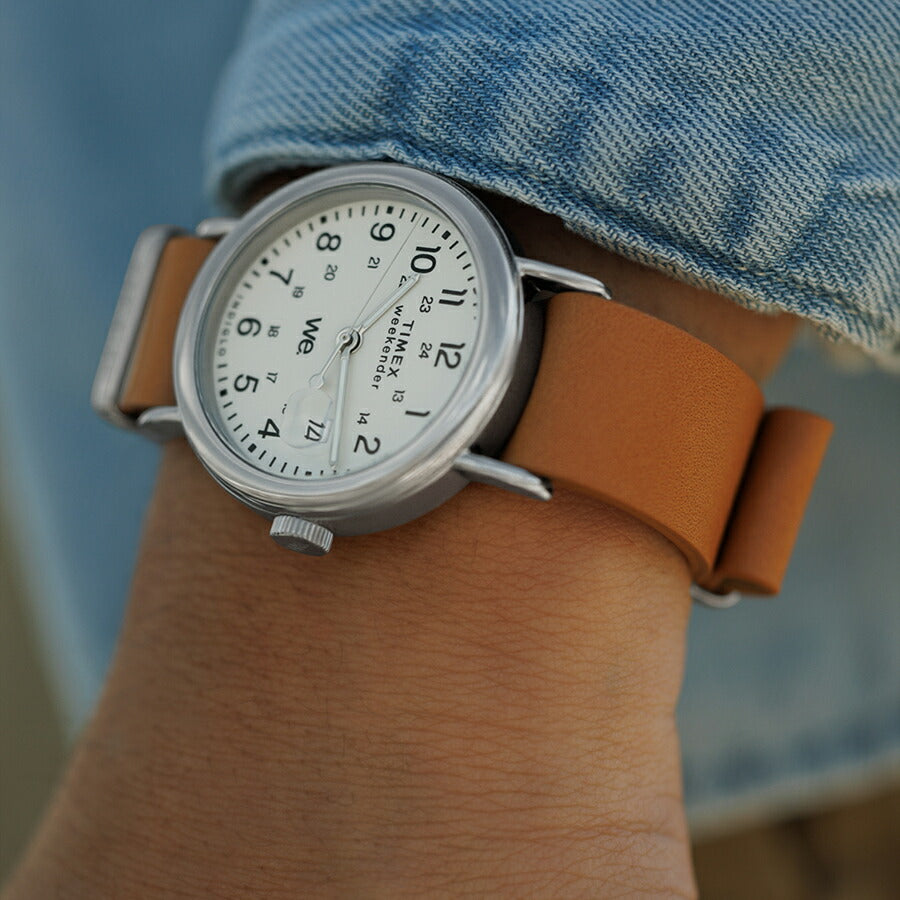 TIMEX クォーツ腕時計 シルバー/ブラウン タイメックス ウィークエンダー 37mm TW2W86500 メンズ レディース
