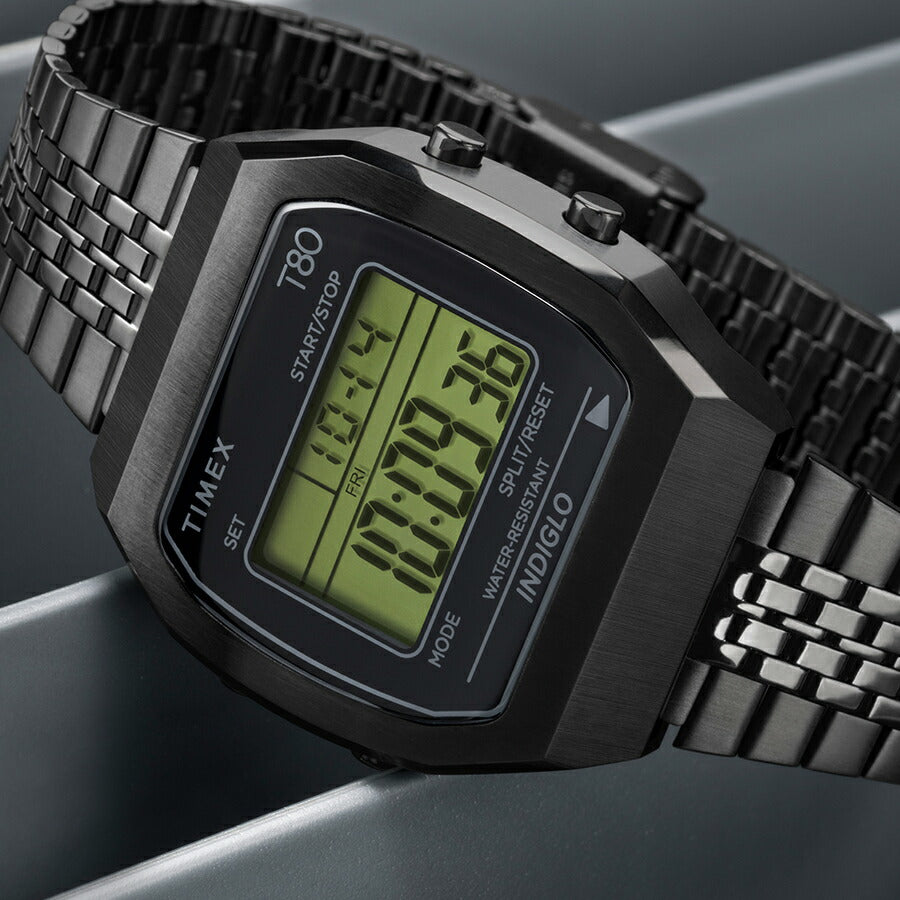 タイメックス T80 オールブラック TW2W91600 メンズ レディース クオーツ 電池式 デジタル