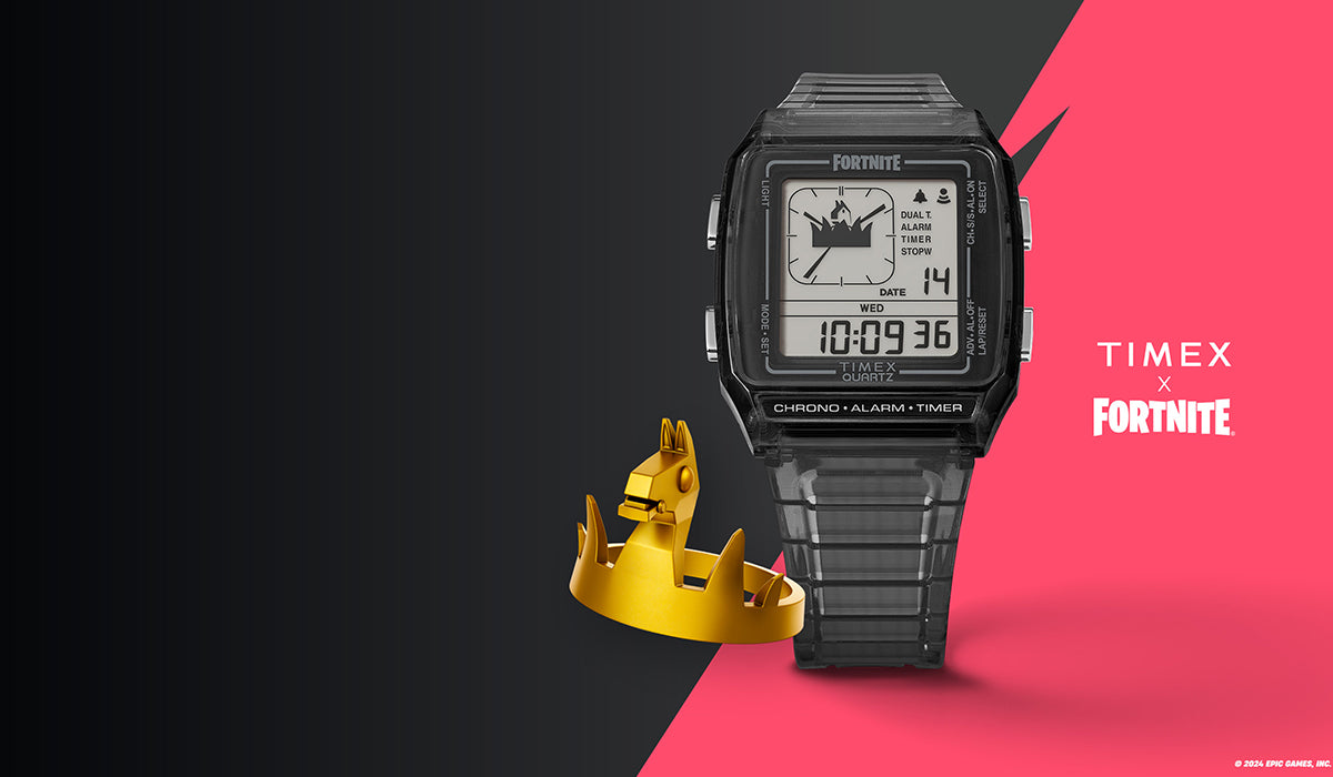 タイメックス Q Timex LCA フォートナイト コラボレーションモデル ビクトリークラウン TW2W96500 メンズ レディース クオーツ 電池式 ブラック スケルトン