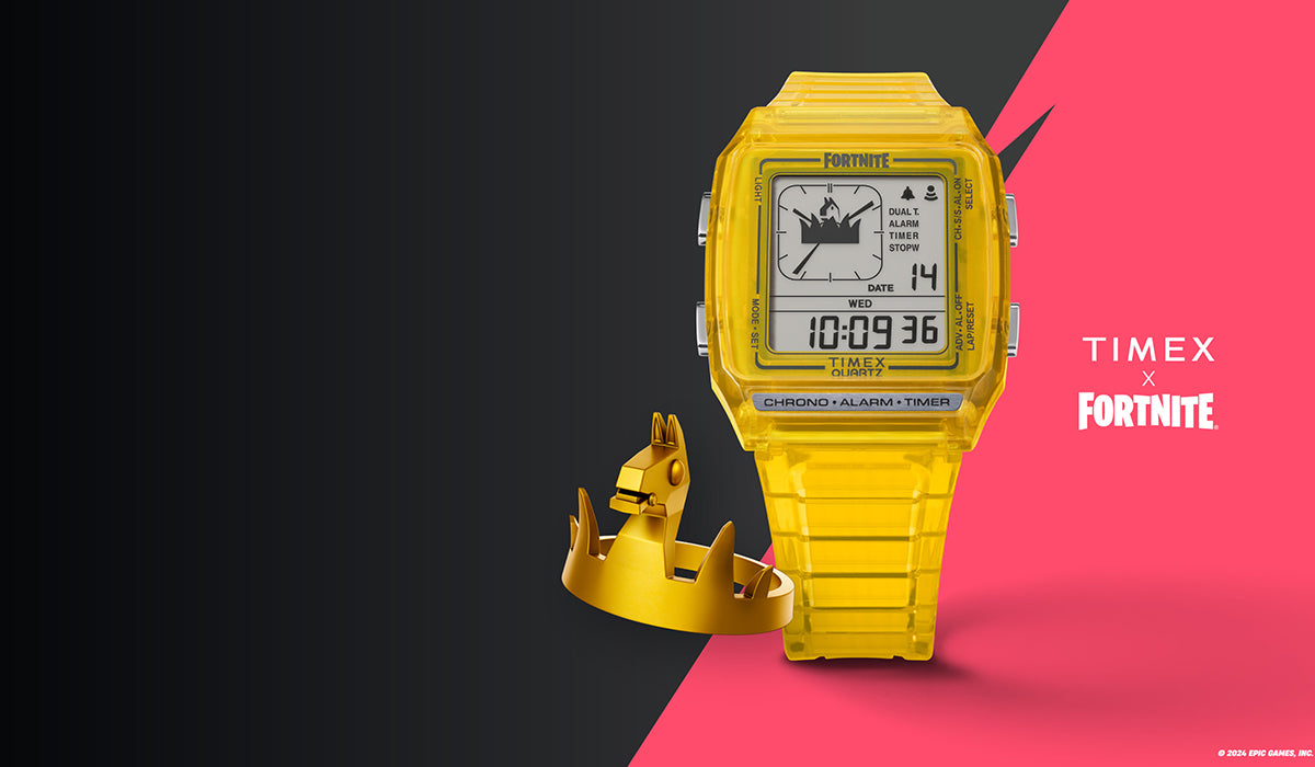 タイメックス Q Timex LCA フォートナイト コラボレーションモデル ビクトリークラウン TW2W96600 メンズ レディース クオーツ 電池式 イエロー スケルトン