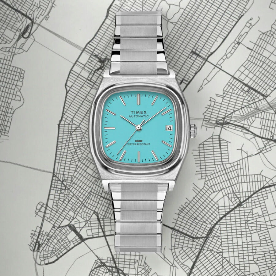 タイメックス 1983 E-Line 復刻モデル TVダイヤル TW2Y07300 メンズ レディース 機械式 自動巻き エクスパンションベルト ブルー