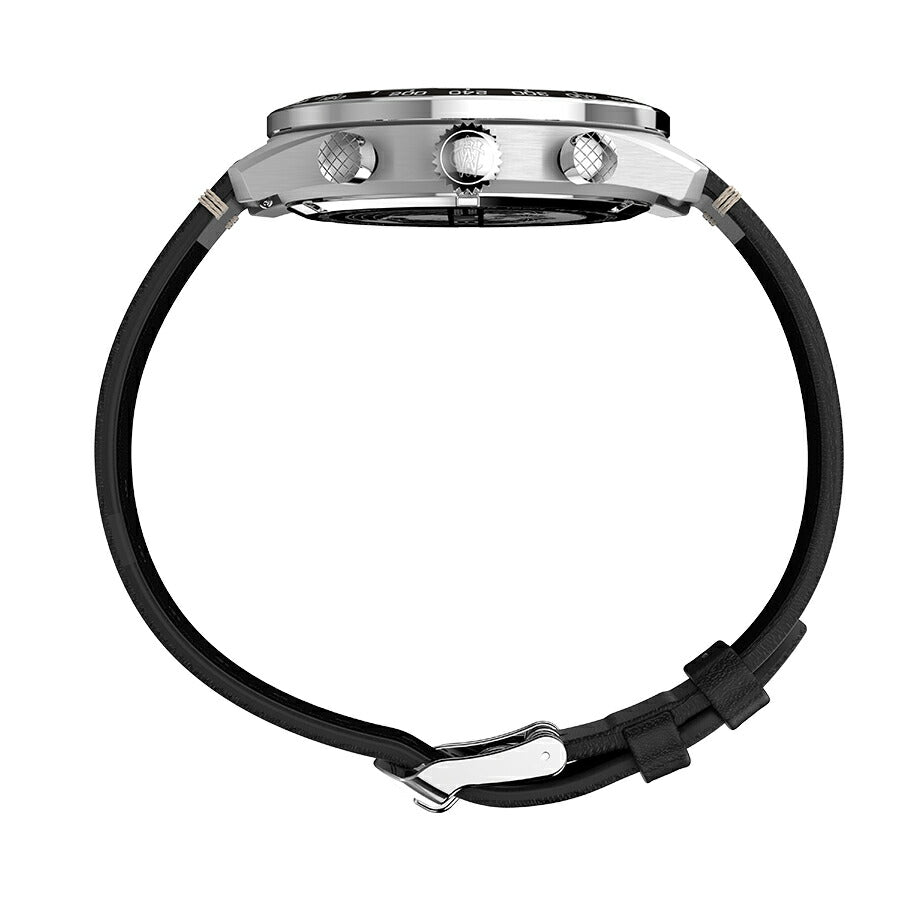 タイメックス ウォーターベリー トラディショナル クロノグラフ TW2Y18600 メンズ 腕時計 クオーツ 電池式 ブルーダイヤル ブラック 革ベルト