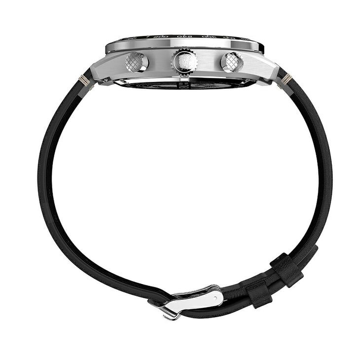 タイメックス ウォーターベリー トラディショナル クロノグラフ TW2Y18600 メンズ 腕時計 クオーツ 電池式 ブルーダイヤル ブラック 革ベルト