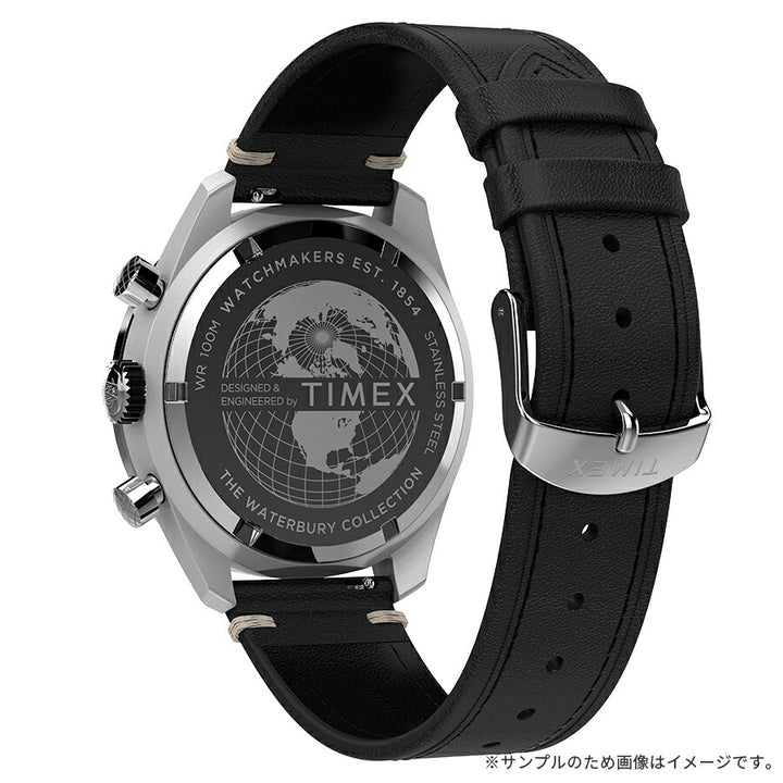 タイメックス ウォーターベリー トラディショナル クロノグラフ TW2Y18600 メンズ 腕時計 クオーツ 電池式 ブルーダイヤル ブラック 革ベルト