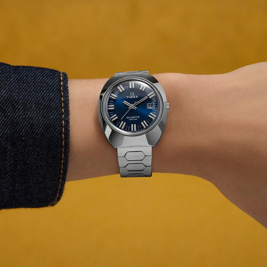 タイメックス Q TIMEX 1972 タイムマシン 復刻モデル TW2Y33100 メンズ クオーツ 電池式 ブルーダイヤル シルバー メタルバンド