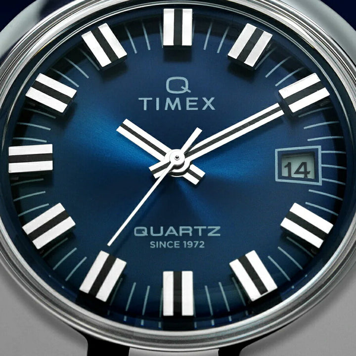 タイメックス Q TIMEX 1972 タイムマシン 復刻モデル TW2Y33100 メンズ クオーツ 電池式 ブルーダイヤル シルバー メタルバンド
