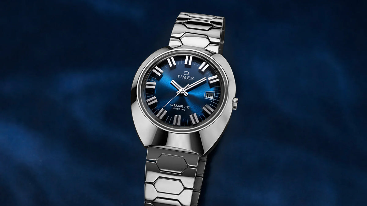 タイメックス Q TIMEX 1972 タイムマシン 復刻モデル TW2Y33100 メンズ クオーツ 電池式 ブルーダイヤル シルバー メタルバンド