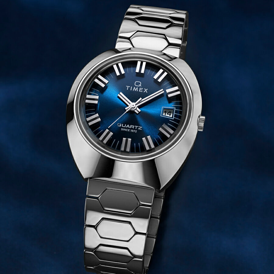 タイメックス Q TIMEX 1972 タイムマシン 復刻モデル TW2Y33100 メンズ クオーツ 電池式 ブルーダイヤル シルバー メタルバンド