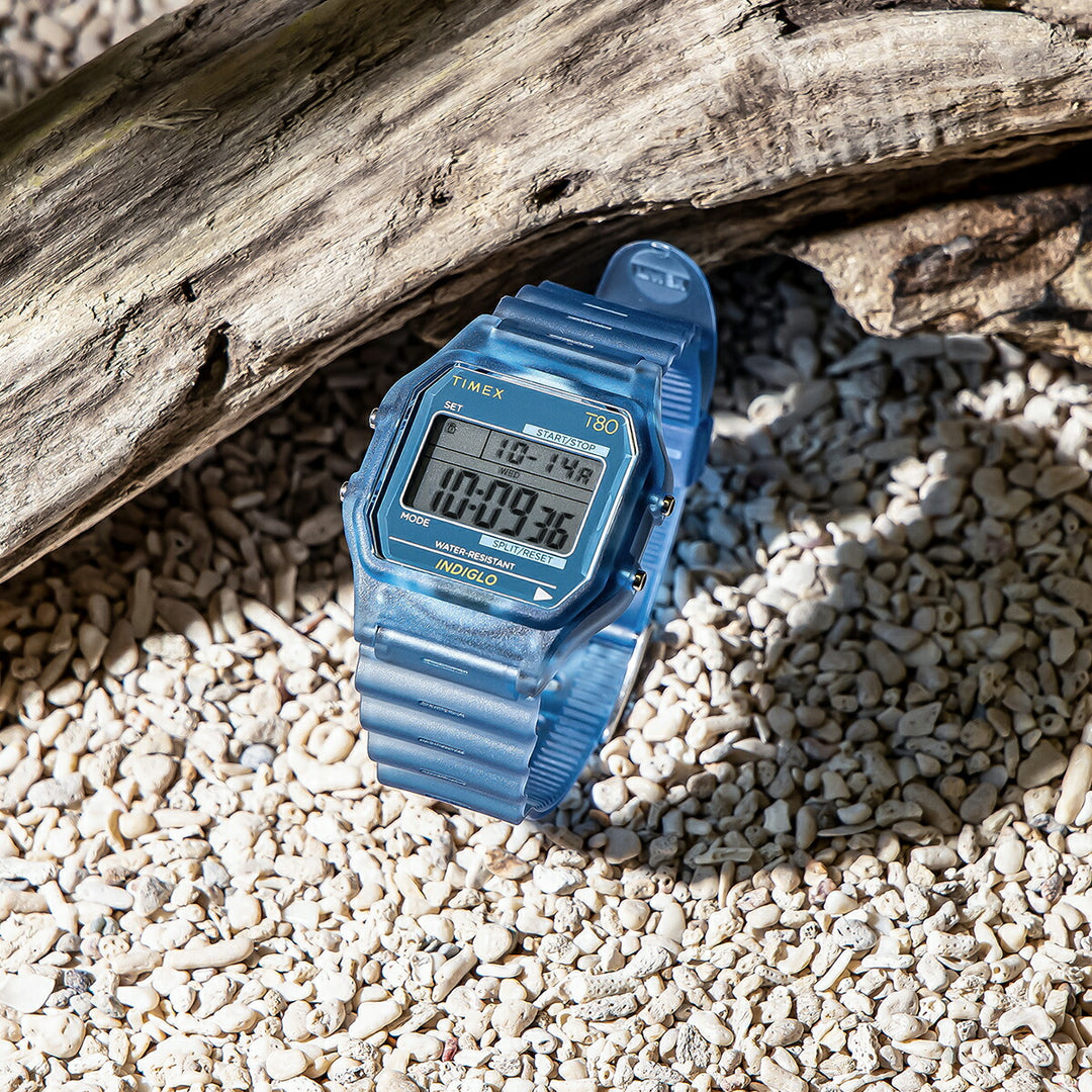 タイメックス T80 トランスルーセント TW2Y34200 メンズ レディース 電池式 クオーツ デジタル 半透明 ブルー