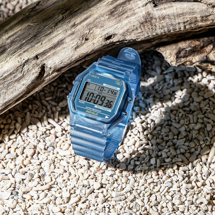 タイメックス T80 トランスルーセント TW2Y34200 メンズ レディース 電池式 クオーツ デジタル 半透明 ブルー