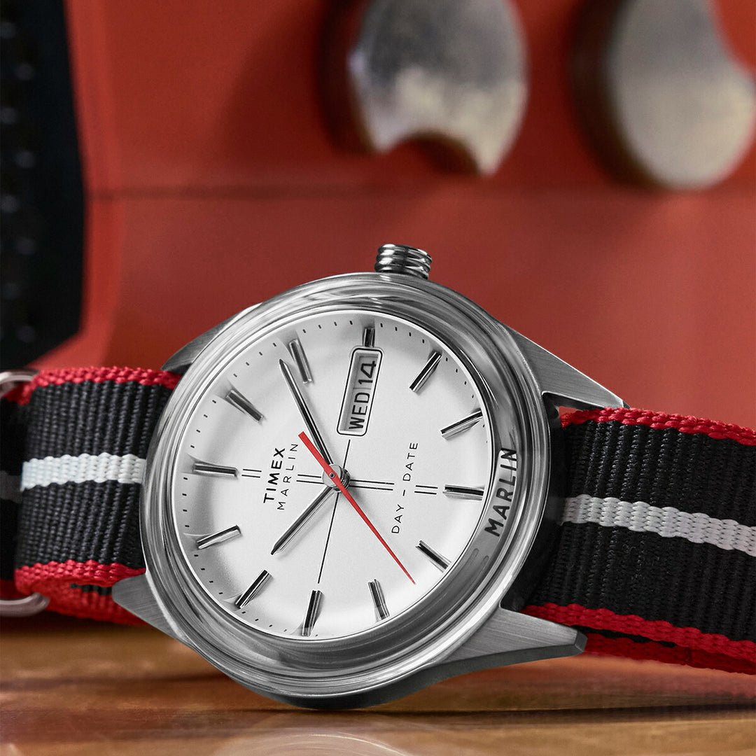 タイメックス マーリンジェット デイデイト TW2Y37300 メンズ クオーツ 電池式 シルバーダイヤル ナイロンベルト