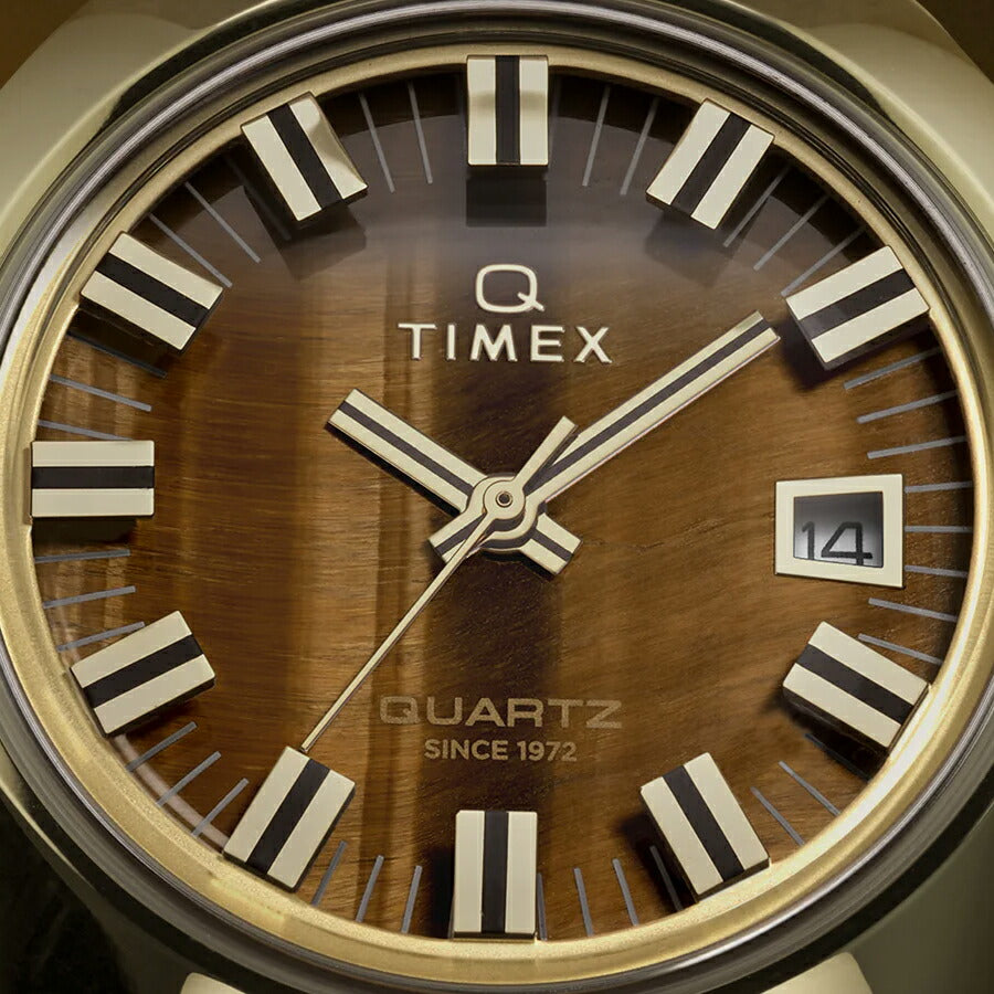 タイメックス Q TIMEX 1972 タイムマシン 復刻モデル TW2Y45200 メンズ クオーツ 電池式 タイガーアイダイヤル ゴールド メタルバンド