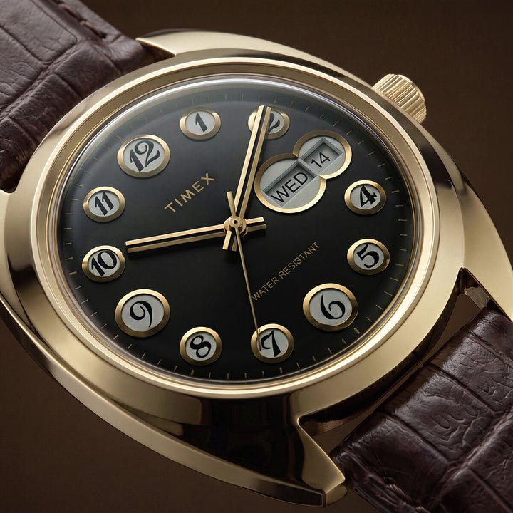 タイメックス 1976 ロータリーフォン ダイヤル 復刻モデル TW2Y82100 メンズ クオーツ 電池式 3針 革ベルト デイデイト