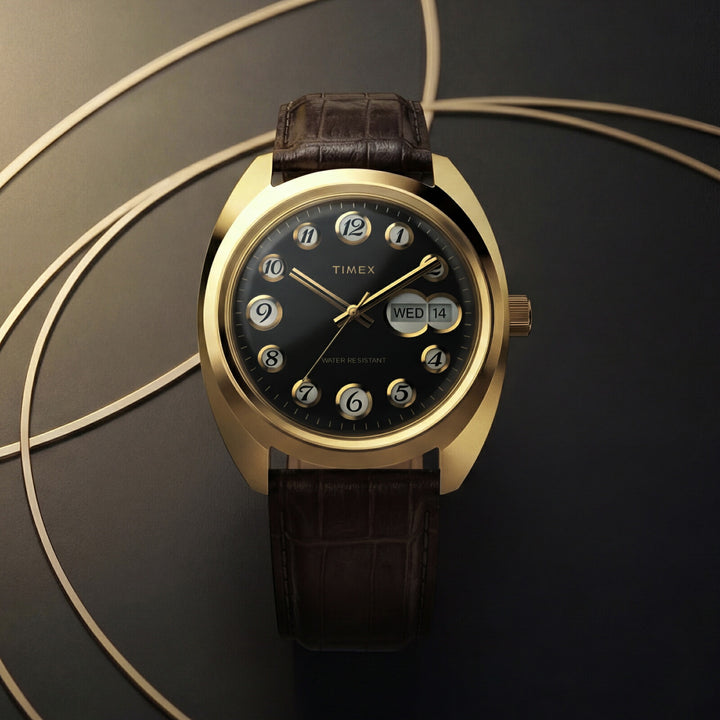 タイメックス 1976 ロータリーフォン ダイヤル 復刻モデル TW2Y82100 メンズ クオーツ 電池式 3針 革ベルト デイデイト
