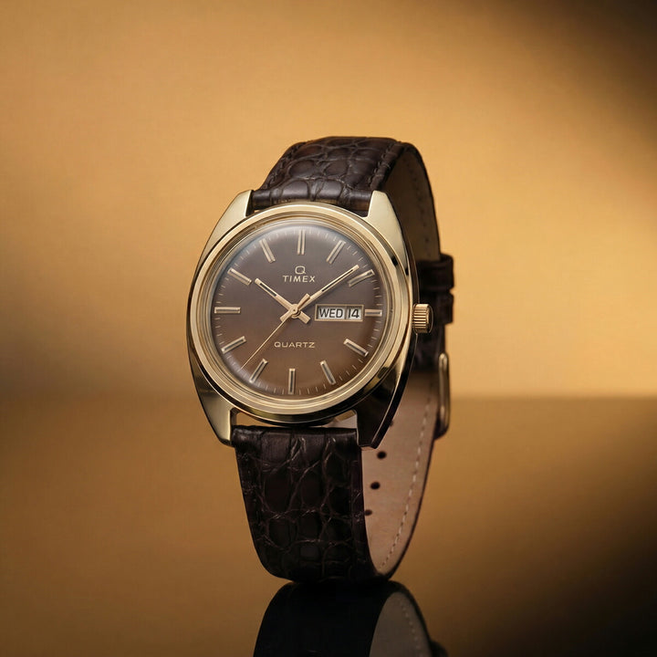 タイメックス Q TIMEX 1978 デイデイト フュメダイヤル 復刻モデル ブラウングラデーション TW2Y87200 メンズ クオーツ 電池式 革ベルト